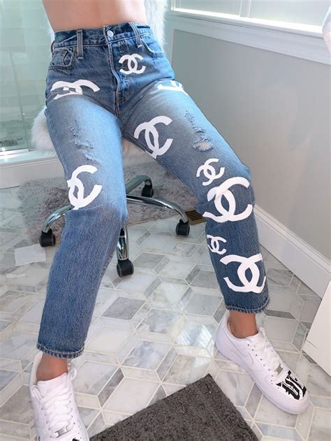 chanel denim pants